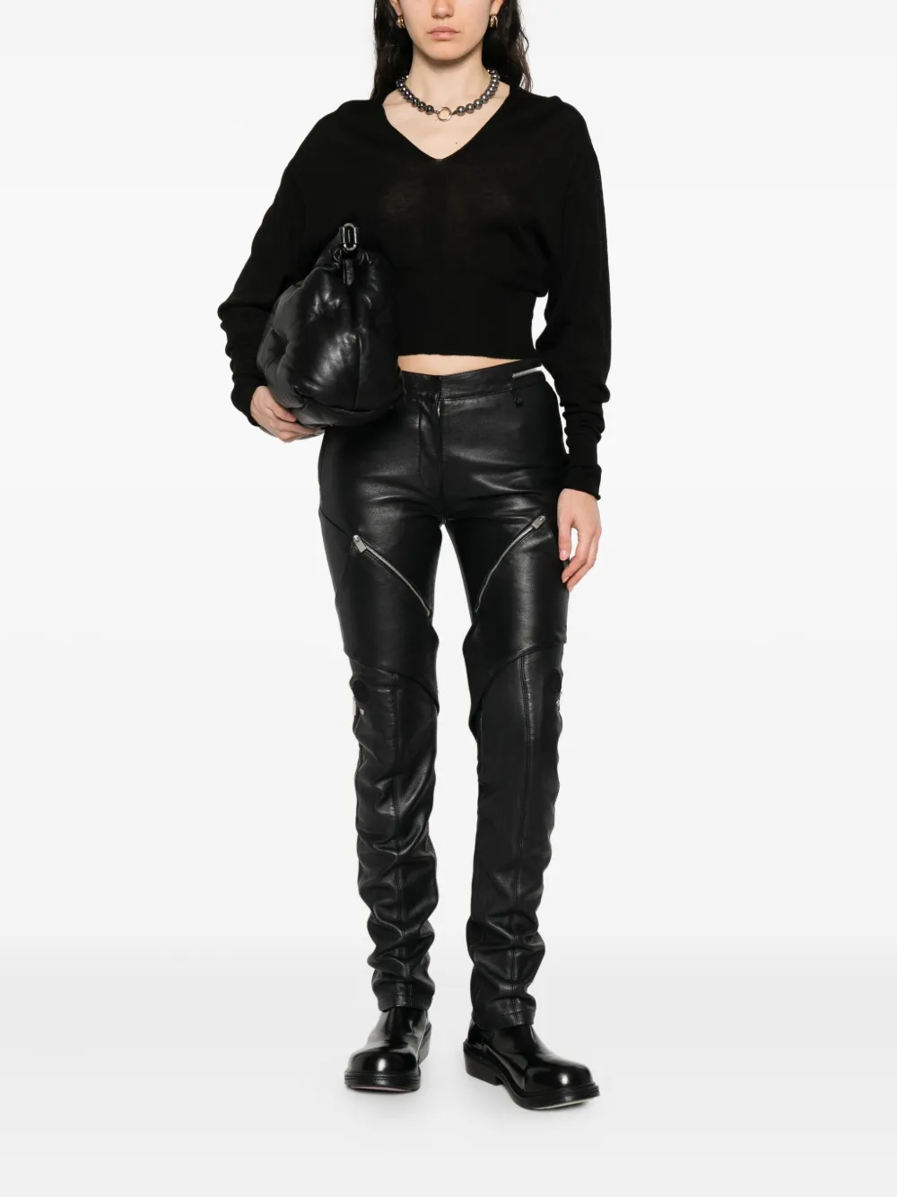 Rick Owens Top met ballonmouwen en V-hals - Zwart