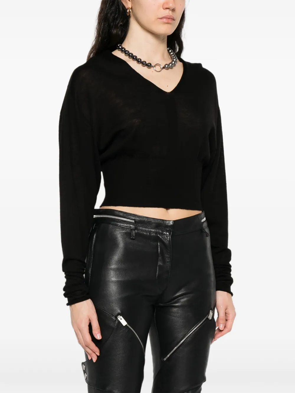 Rick Owens Top met ballonmouwen en V-hals Zwart