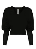 Rick Owens V-neck balloon-sleeve top - Black