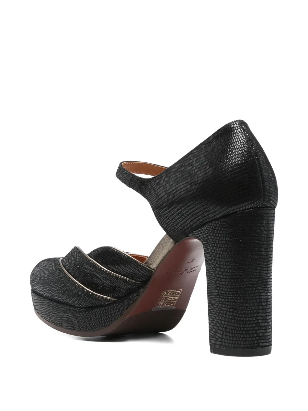 Chie Mihara 100m Metallic-trim Pumps In Black