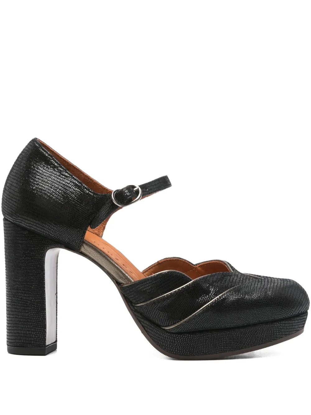 Chie Mihara 100m metallic-trim pumps Black