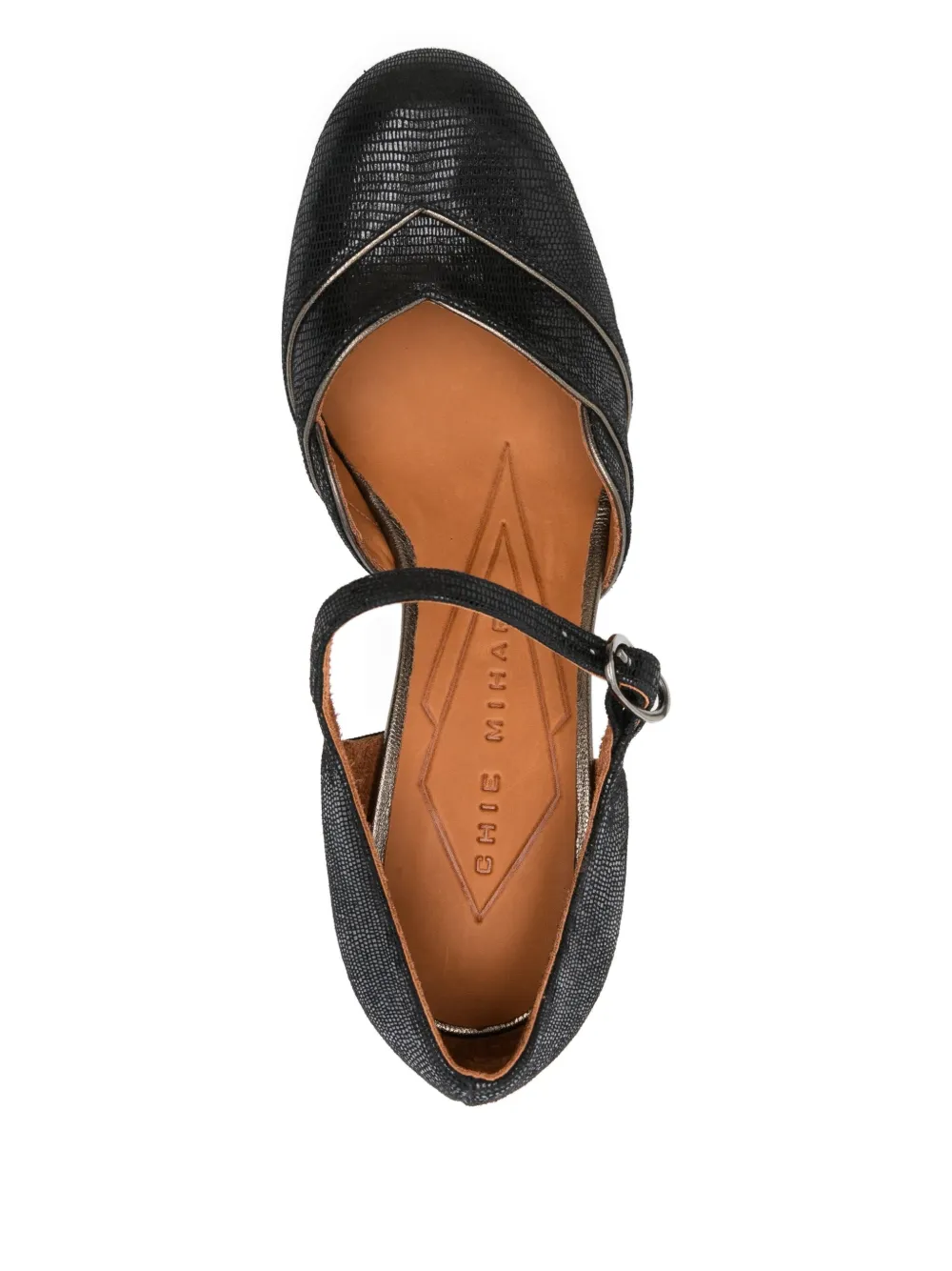 Chie Mihara 100m metallic-trim pumps Black