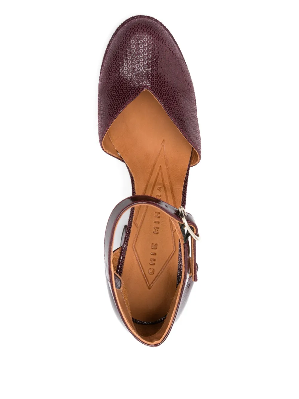 Chie Mihara 80mm Damaho ankle-strap block-heel pumps Red