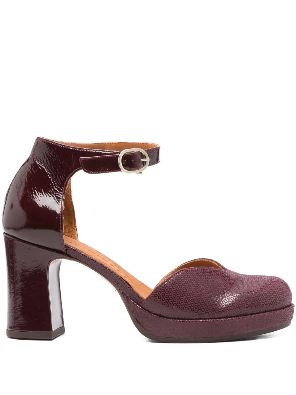 Chie Mihara 80mm Damaho ankle-strap block-heel pumps Red