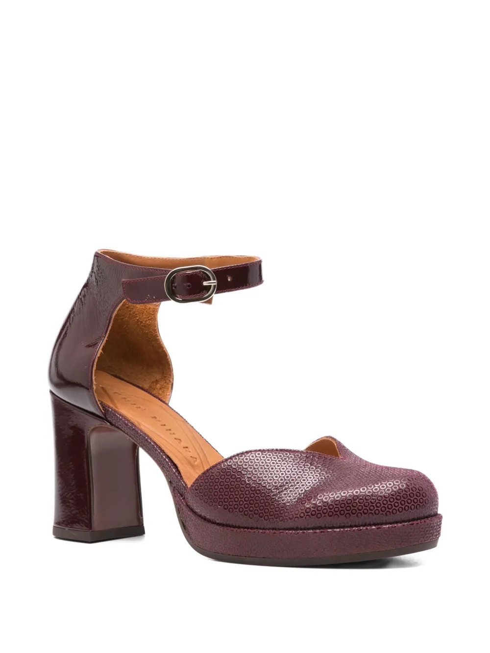 Chie Mihara 80mm Damaho ankle-strap block-heel pumps Red