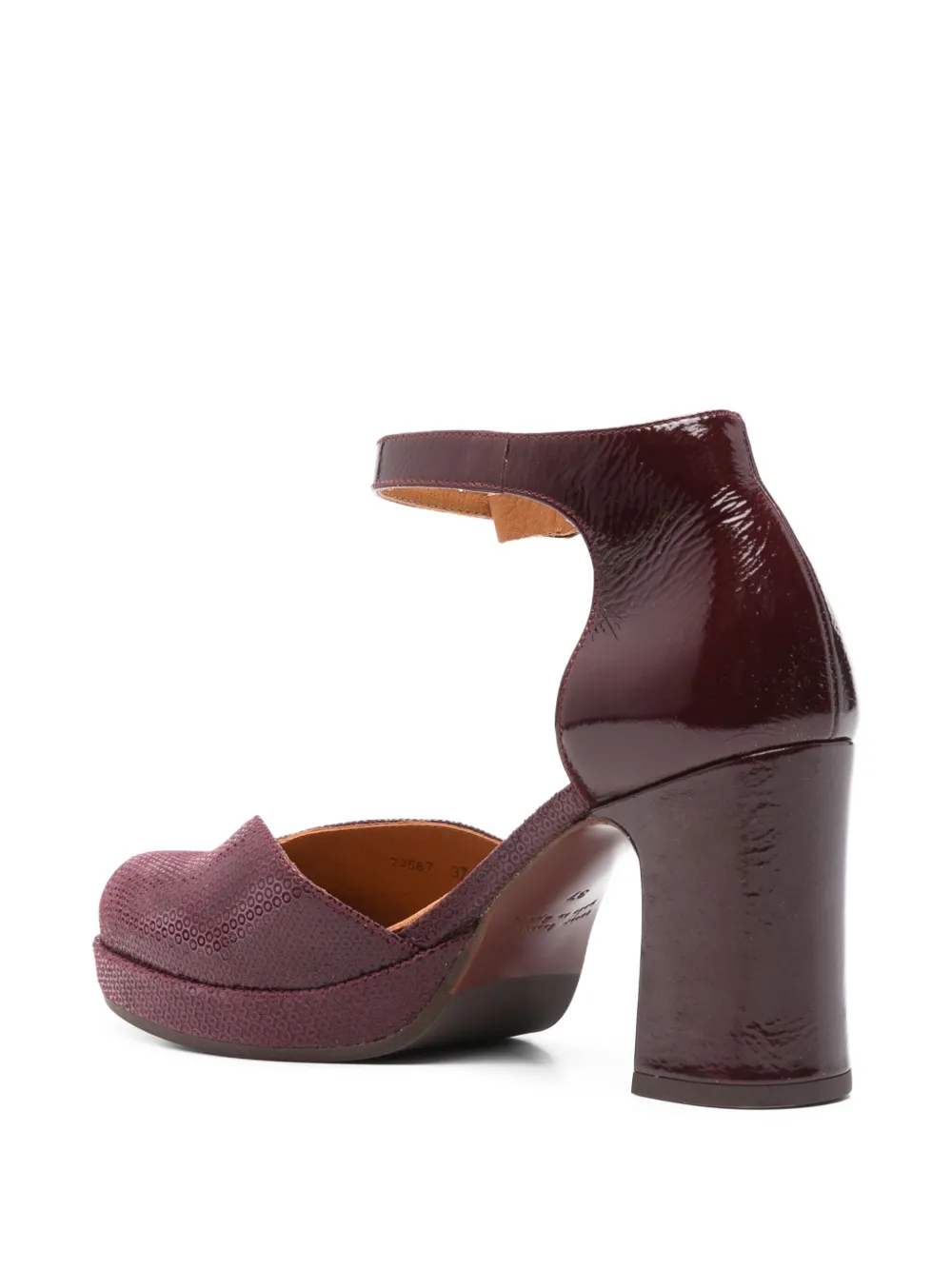 Chie Mihara 80mm Damaho ankle-strap block-heel pumps Red