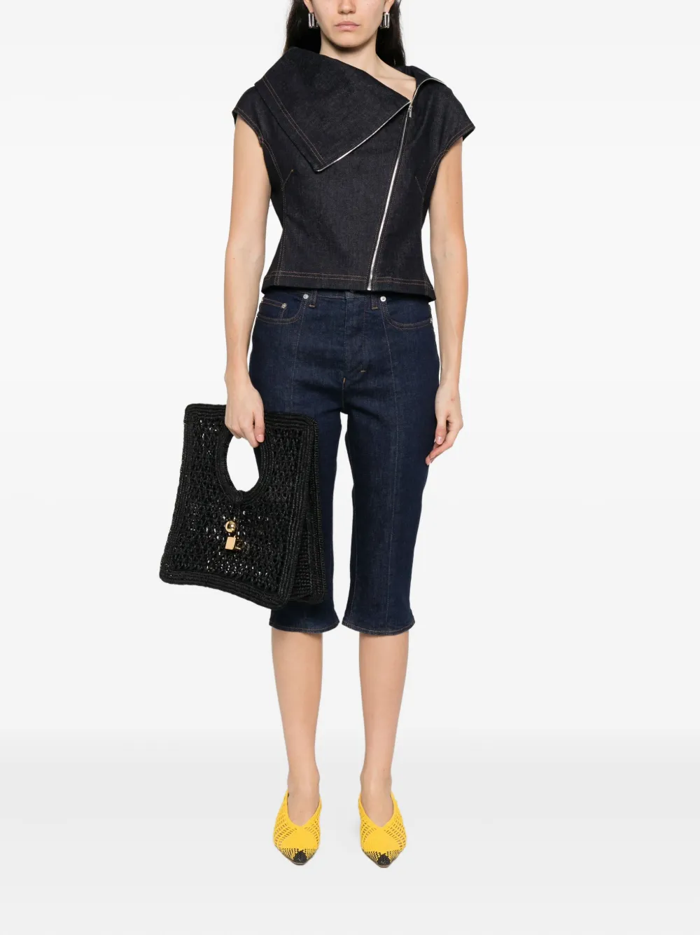 Jacquemus Asymmetrische top met rits - Blauw