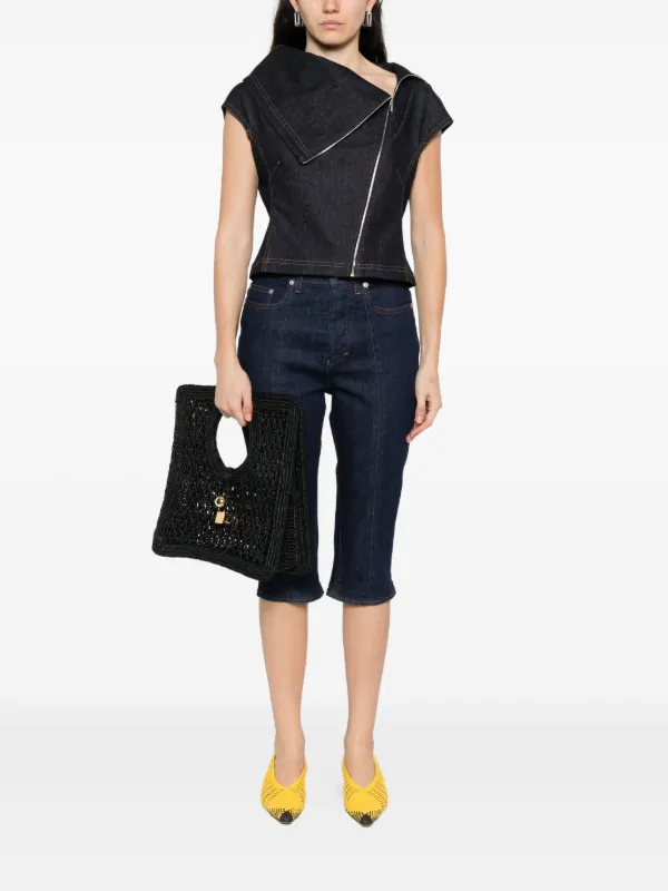 Jacquemus zip-front Asymmetrical Top | Blue | FARFETCH