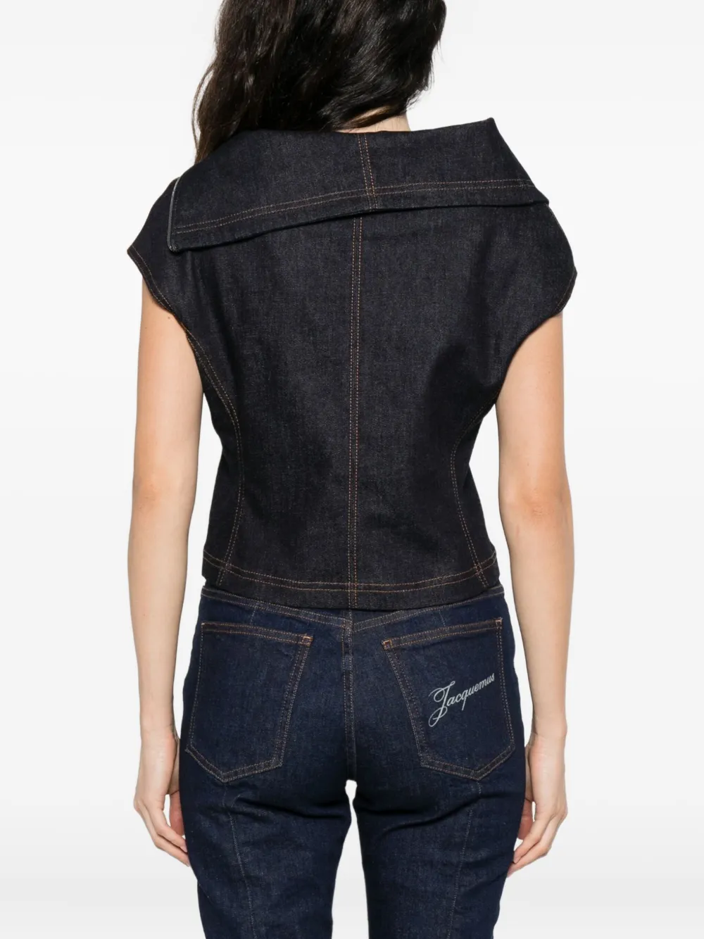 Jacquemus Zip-front Asymmetrical Top In Black