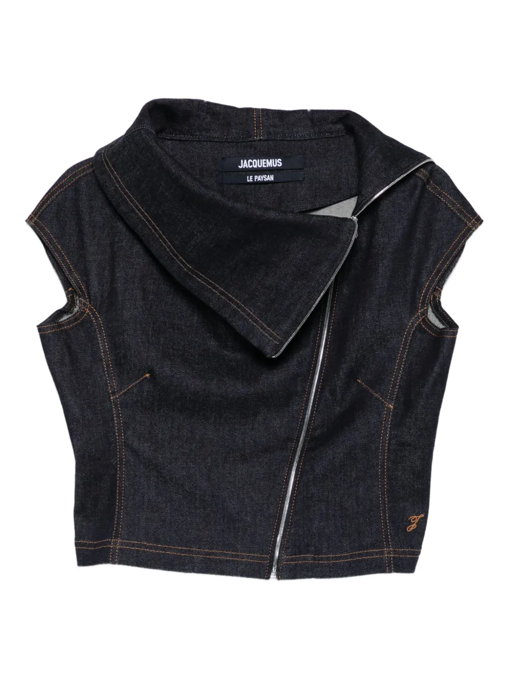 Jacquemus zip-front asymmetrical top | Blue | Image 1