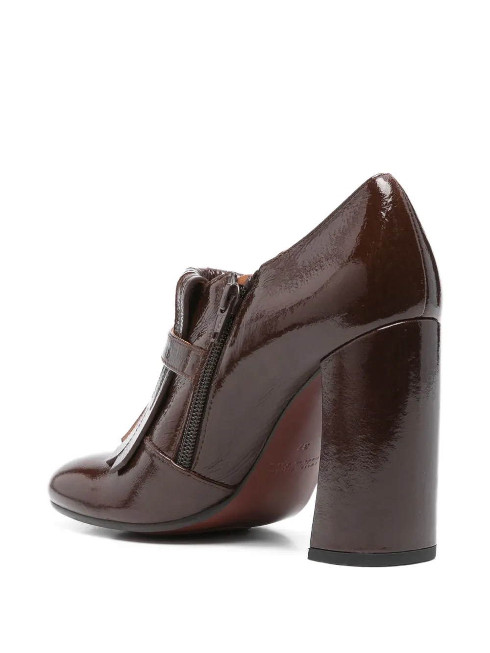 Chie Mihara 100mm tasselled block-heel boots Brown