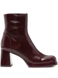 Chie Mihara 75mm patent-leather block-heel boots - Red