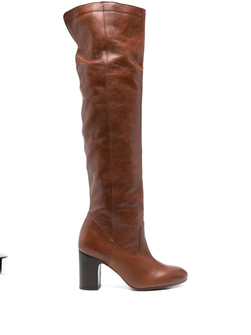 Chie Mihara 80mm leather knee-high boots Brown