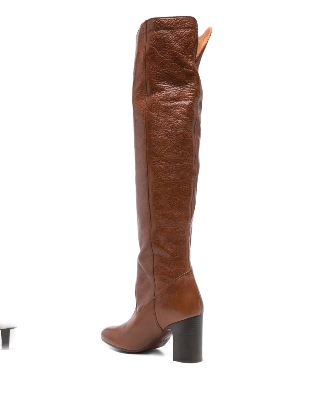 Chie Mihara 80mm leather knee-high boots Brown