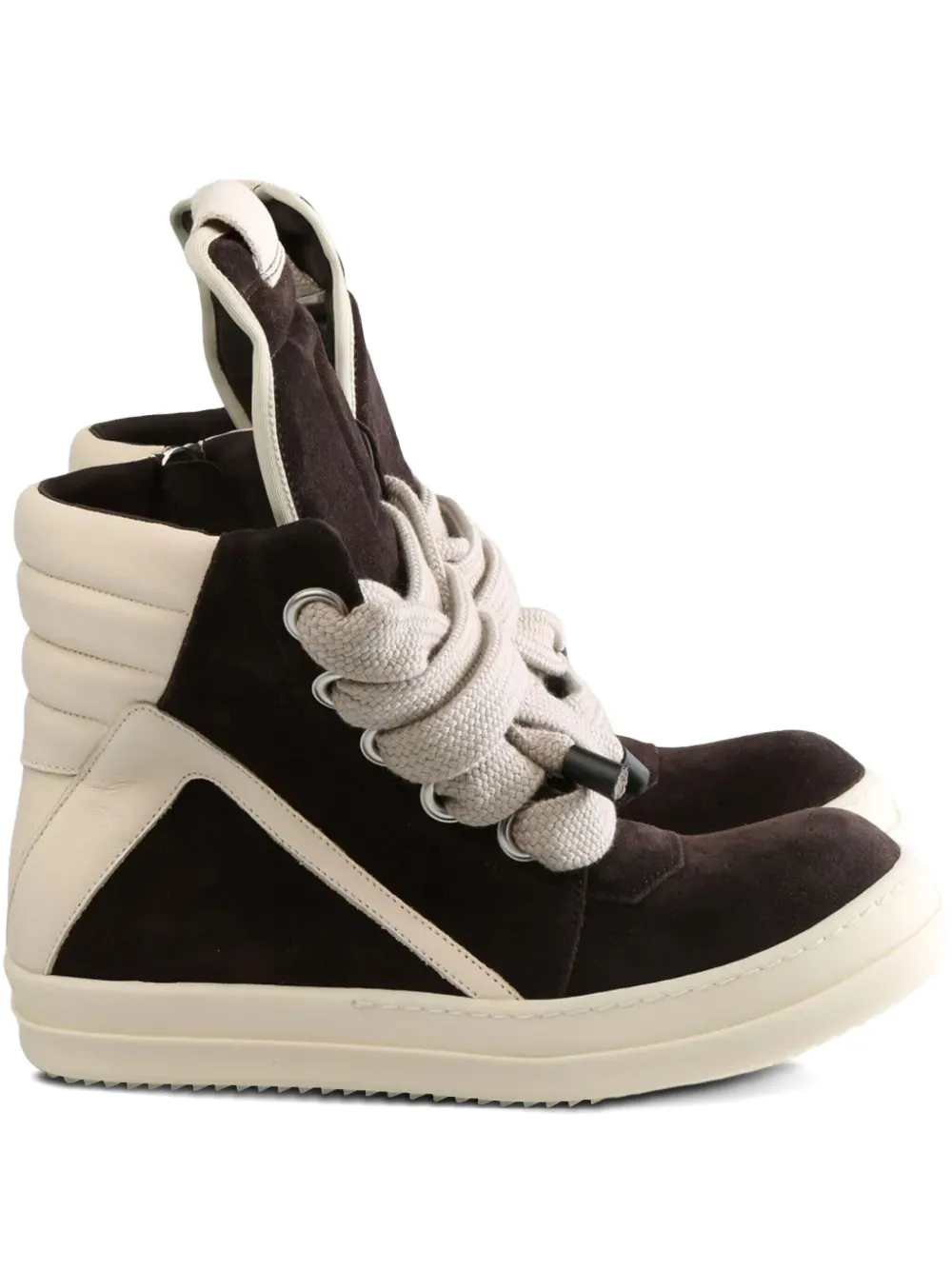 Rick Owens padded leather sneakers Brown