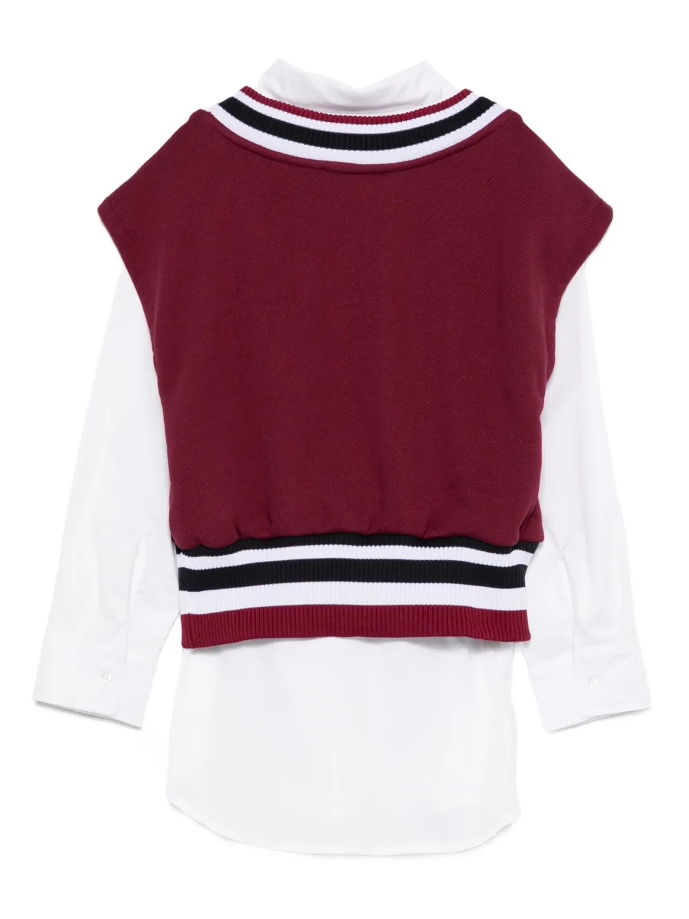 MSGM Kids Top met V-hals en logoprint Rood