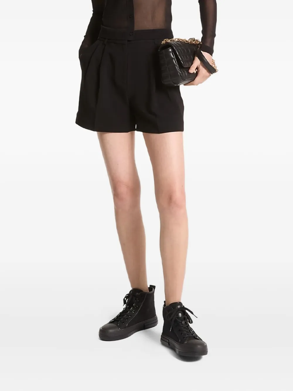 Michael Kors pleated shorts Zwart