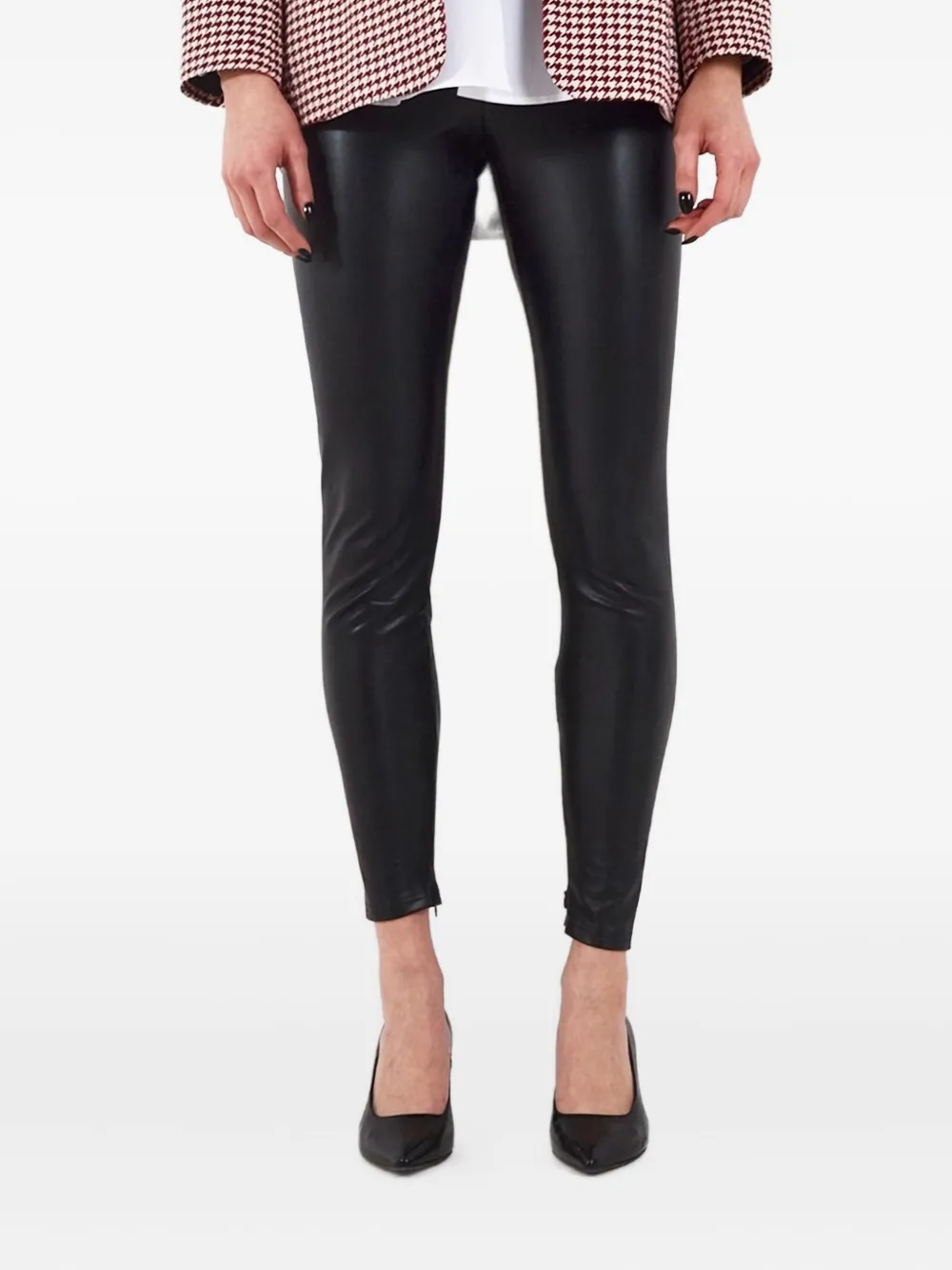 Michael Kors Legging met leren-effect Zwart
