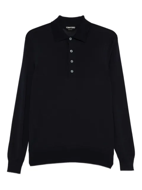 TOM FORD long-sleeve button-placket polo shirt