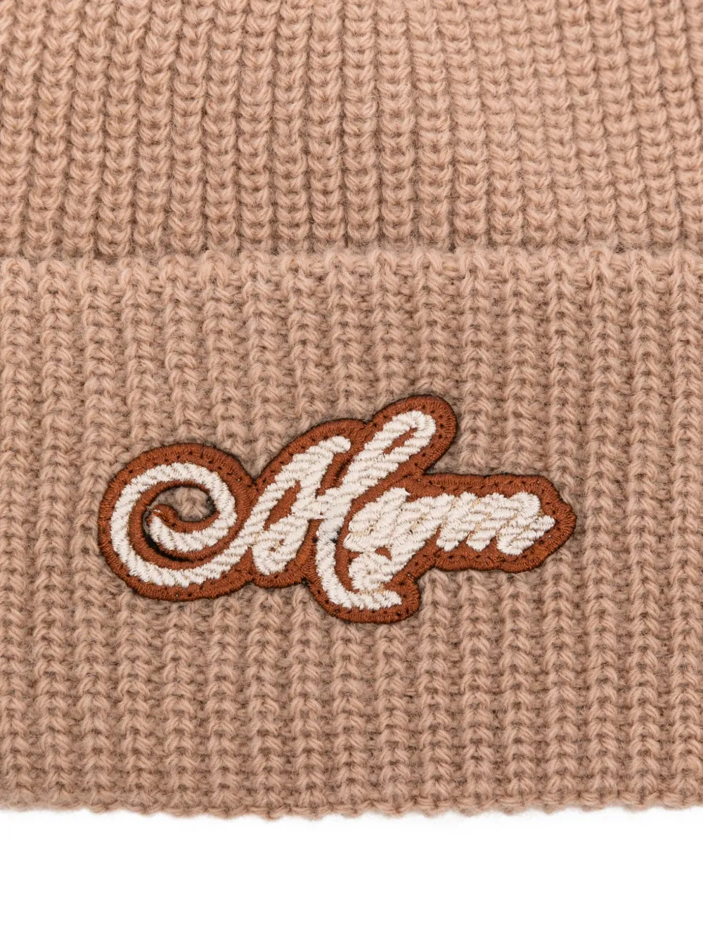 MSGM Kids logo-patch ribbed beanie | Boys knitted hats | Image 2
