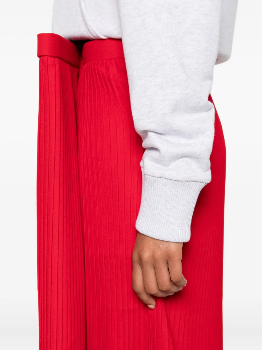 Duran Lantink Pleated Midi Skirt In Red