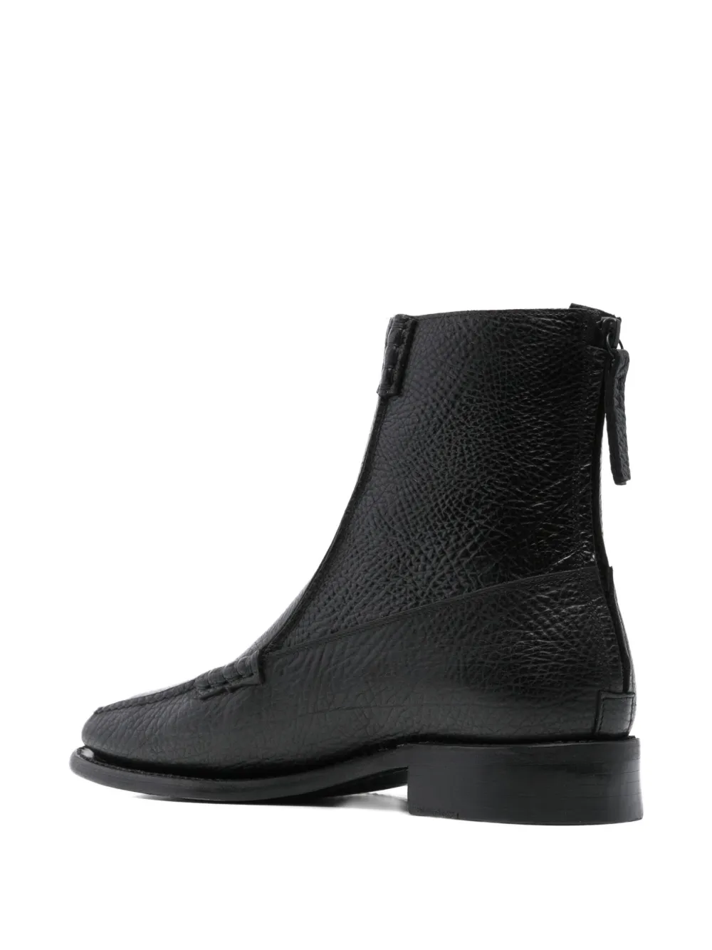 Hereu Zip-detail Leather Boots In Black