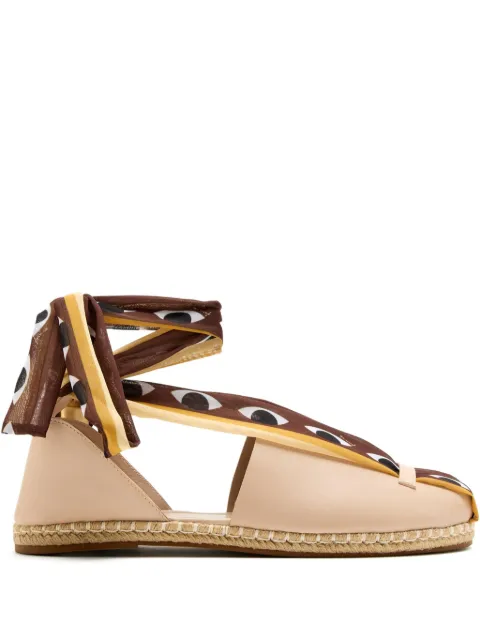 FARM Rio eye-print lace-up flat espadrilles