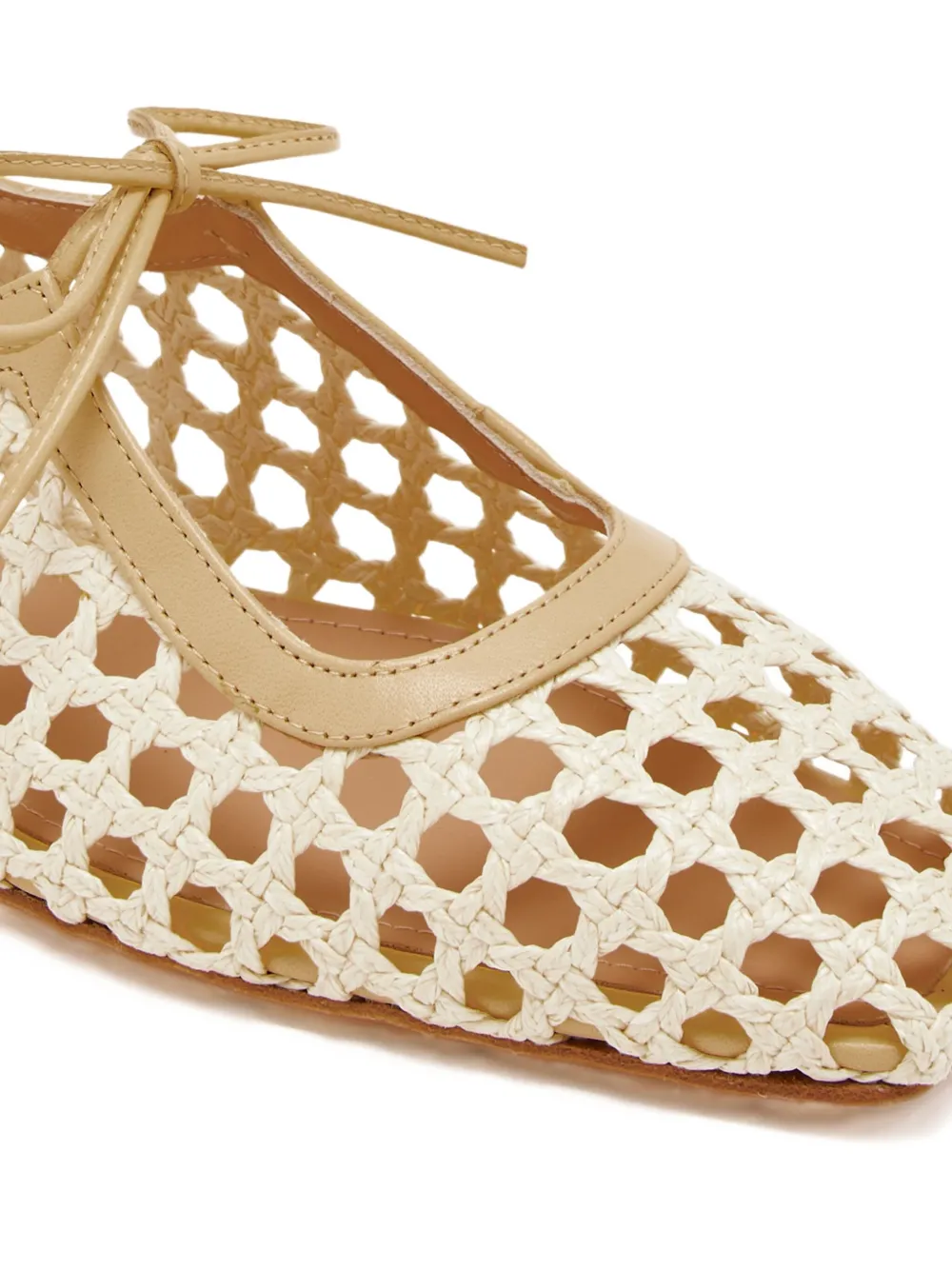 Andrea Gomez woven lace-up ballet flats Neutrals