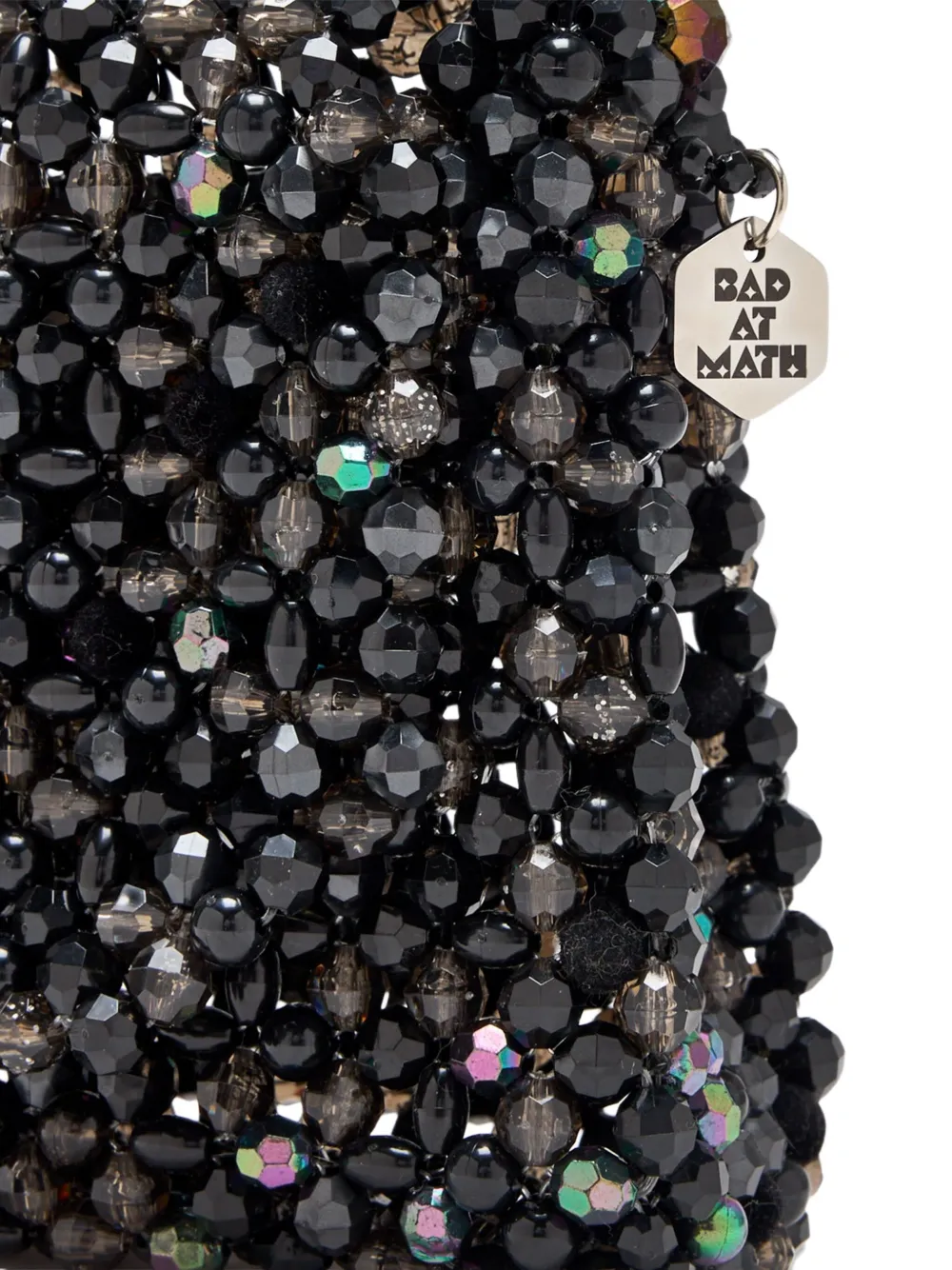 Bad At Math Beaded Tote Bag In Black