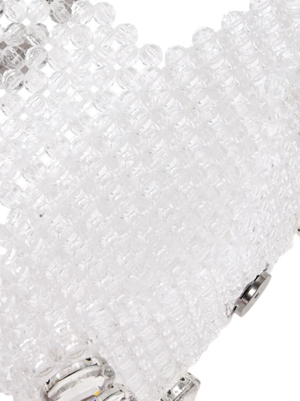 Bad At Math Embellished Beaded Shoulder Bag In White