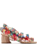 FARM Rio 65mm Ocean View Monstera heeled sandals - Neutrals