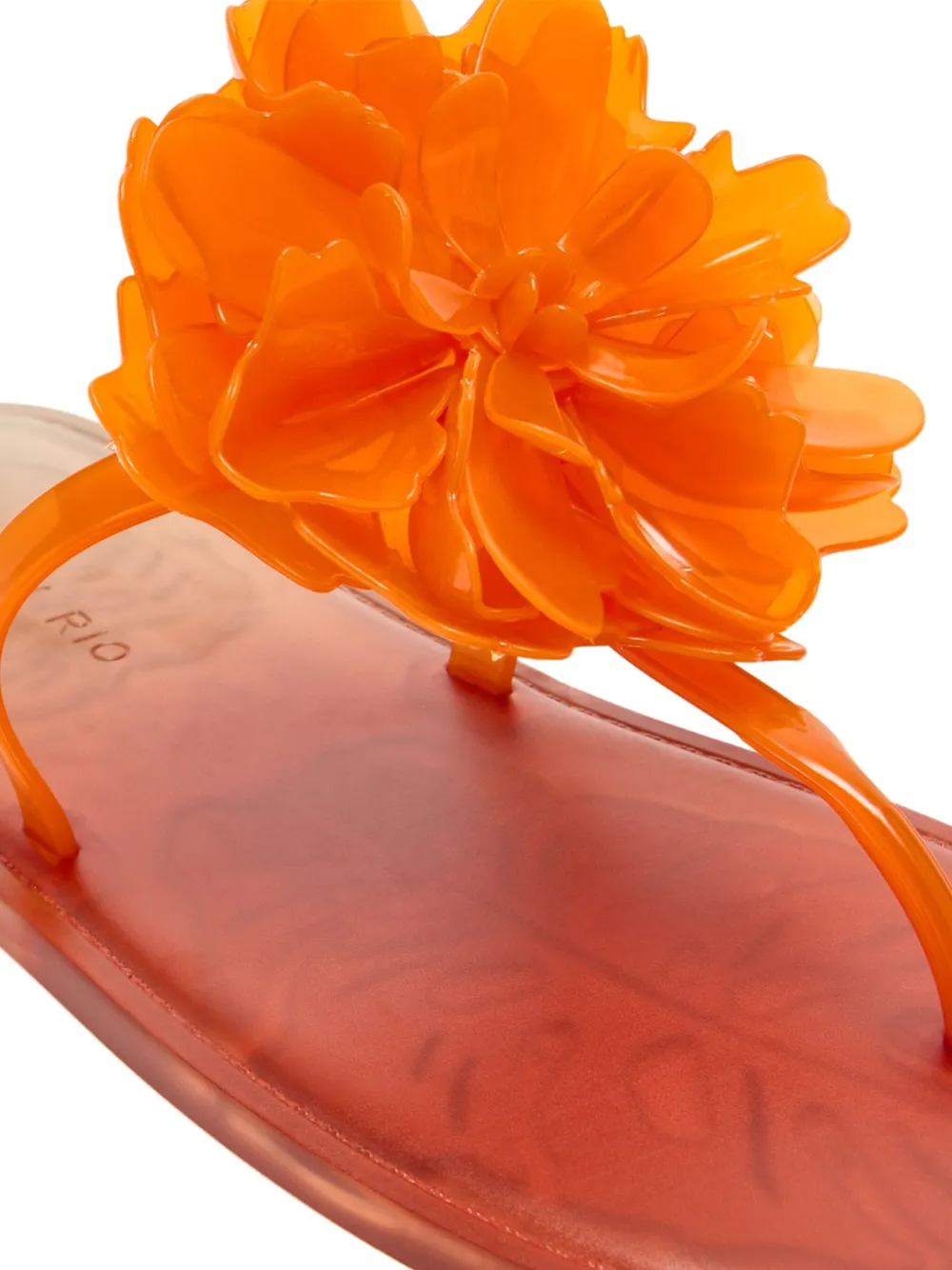 FARM Rio flower-embellished thong sandals Orange