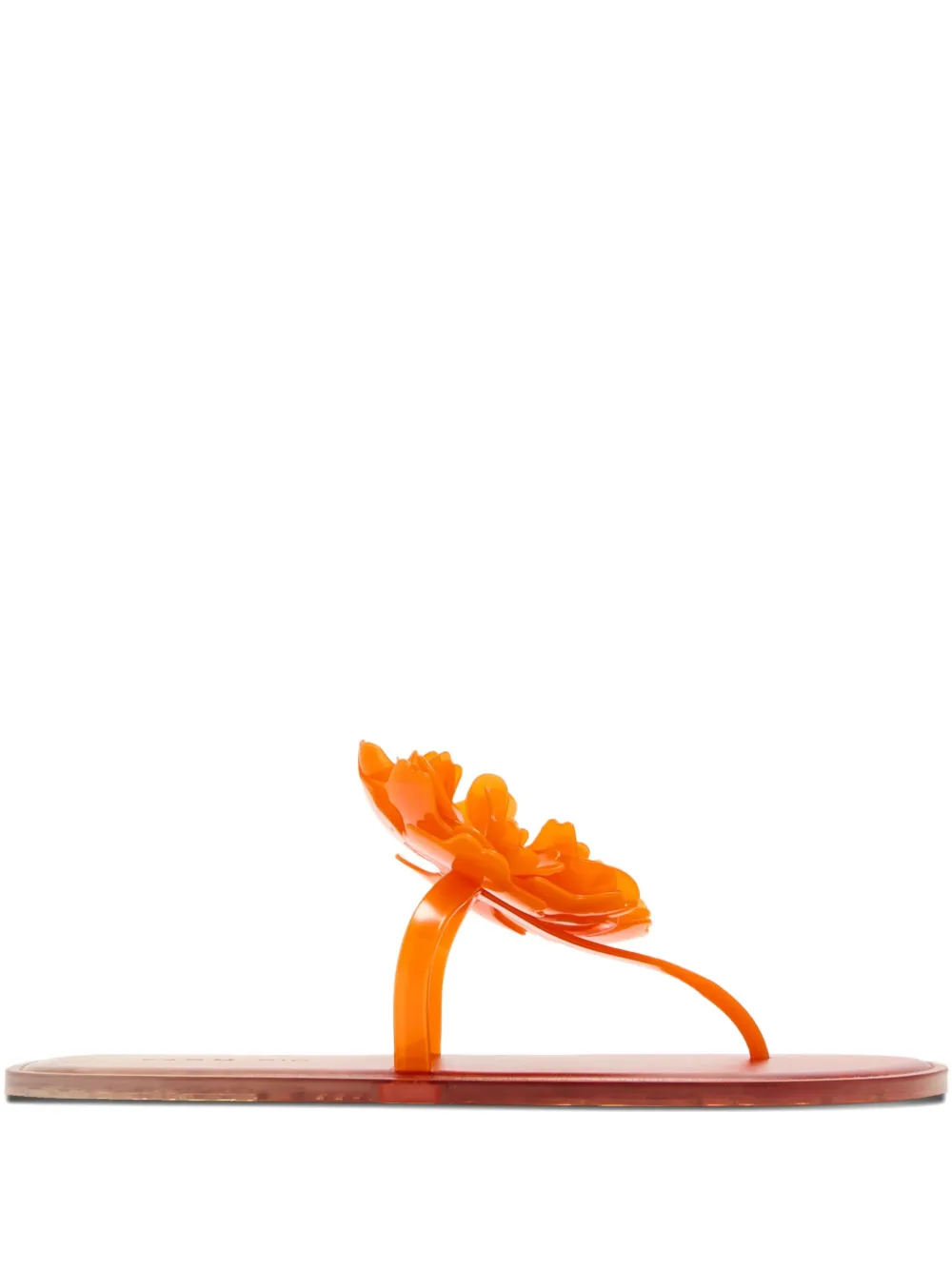 Farm Rio Flower-embellished Thong Sandals In Orange