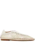Andrea Gomez Antonia mesh lace-up oxford shoes - White