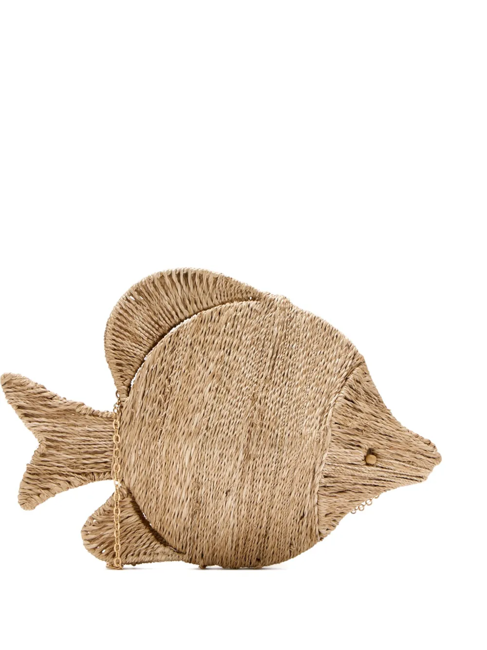 fish-shaped woven clutch