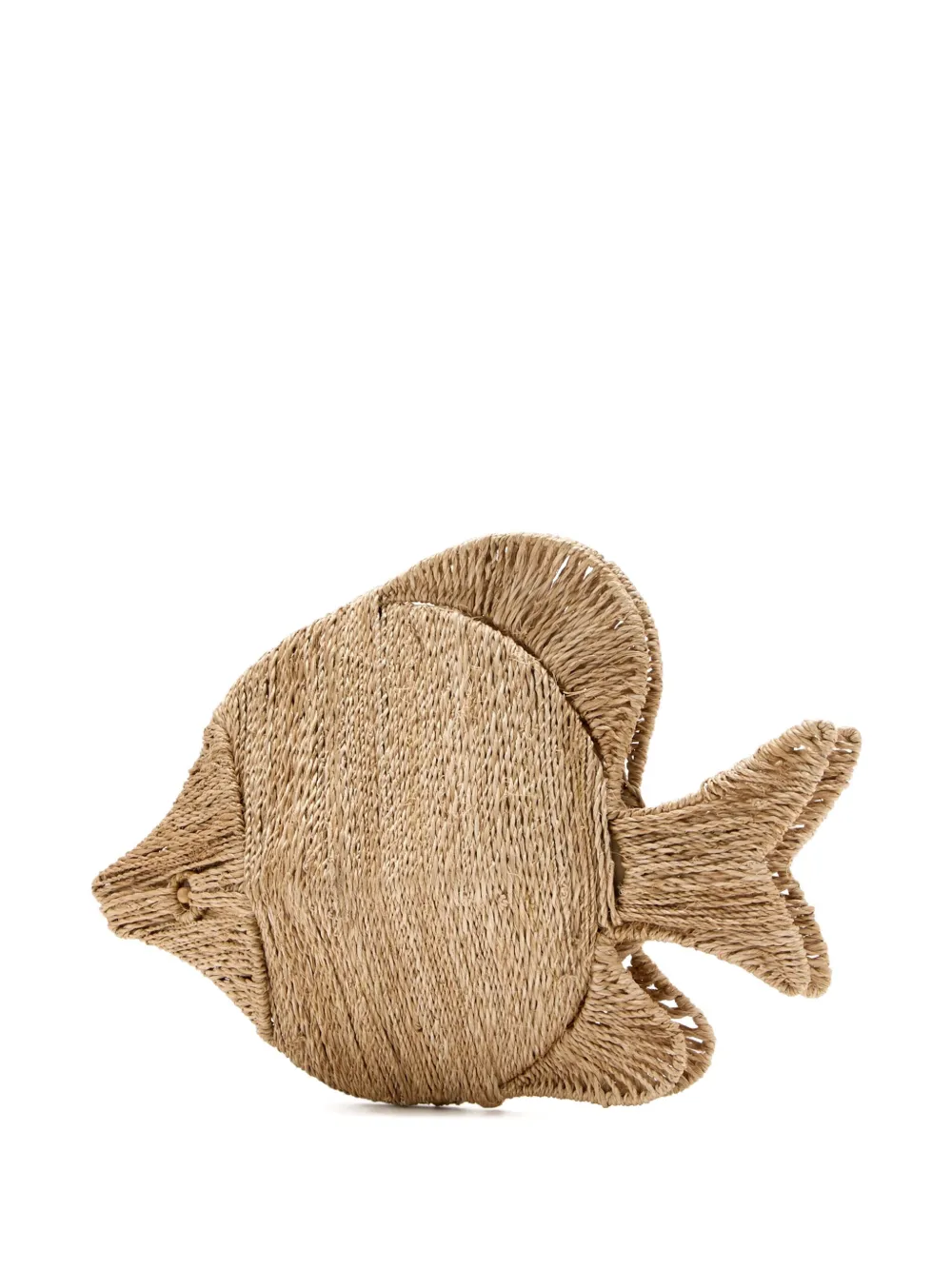 Poolside Visvormige geweven clutch - Beige