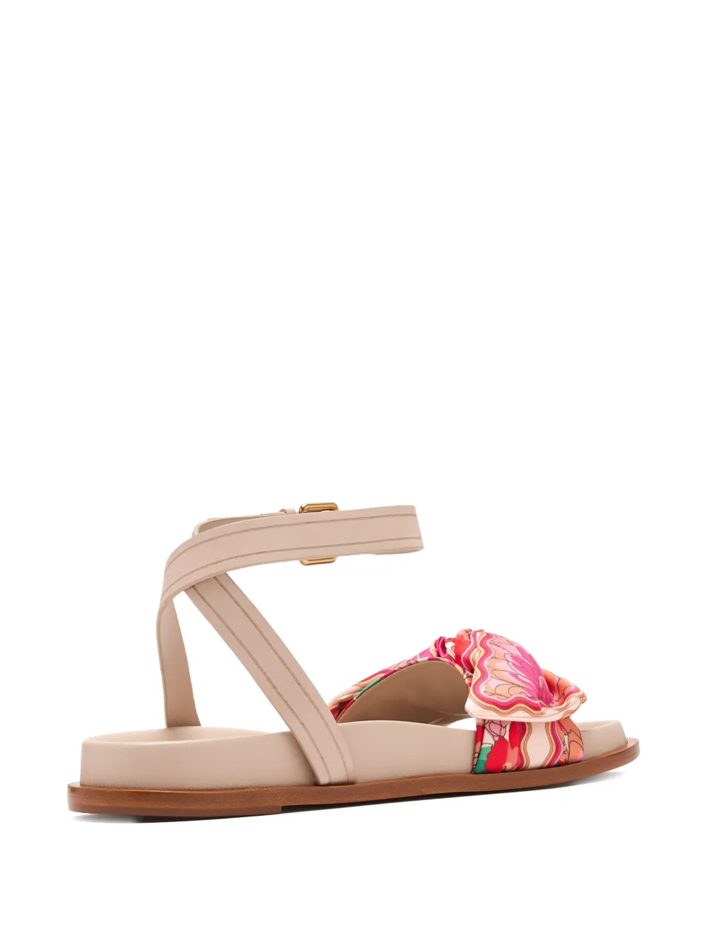 FARM Rio ankle-strap bow flat sandals Neutrals