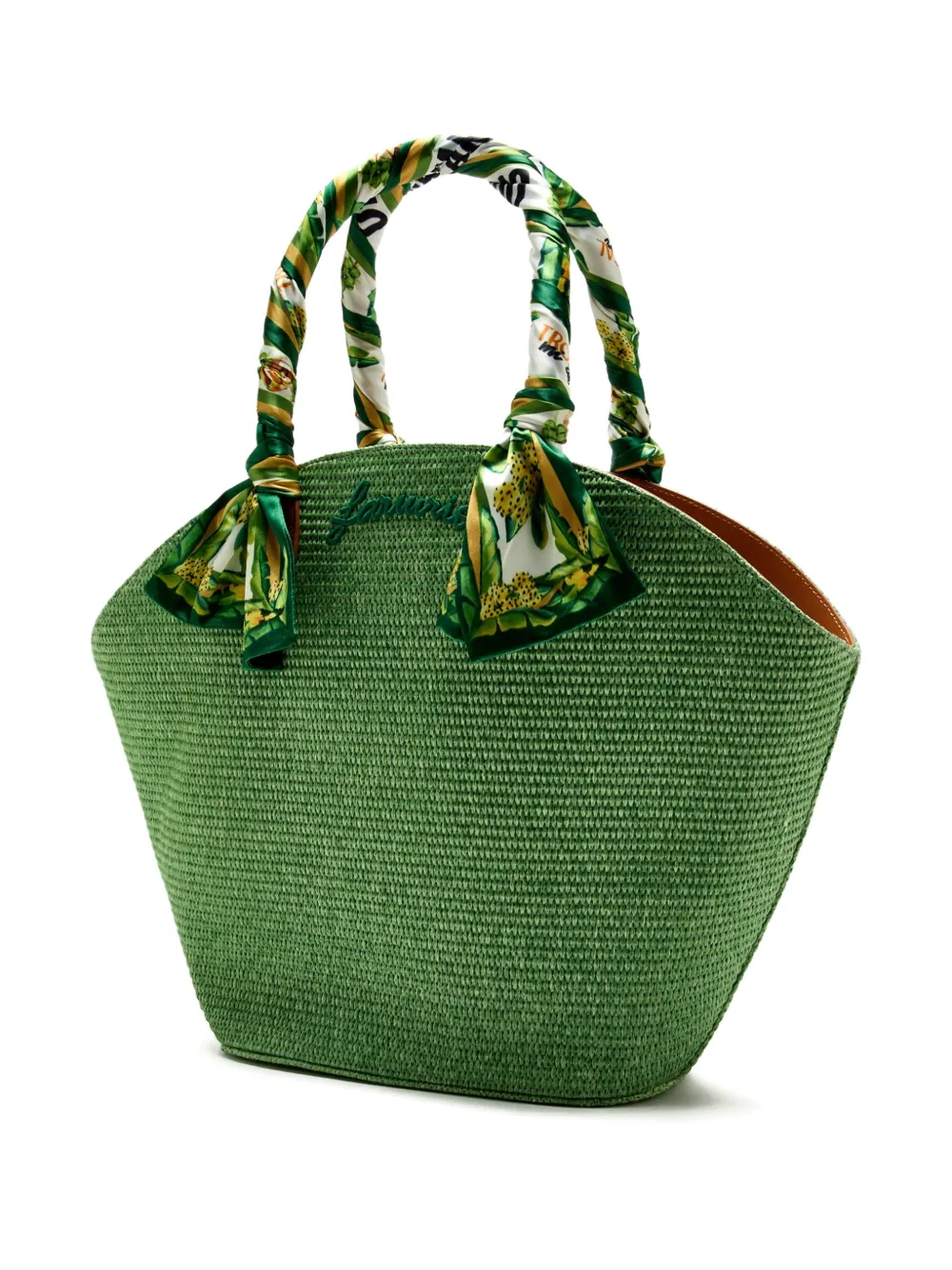 FARM Rio Coconut Toucan raffia shopper - Groen