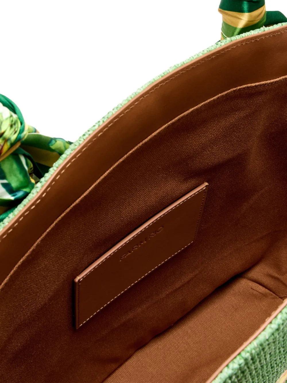 Farm Rio Coconut Toucan Raffia Tote Bag In Green