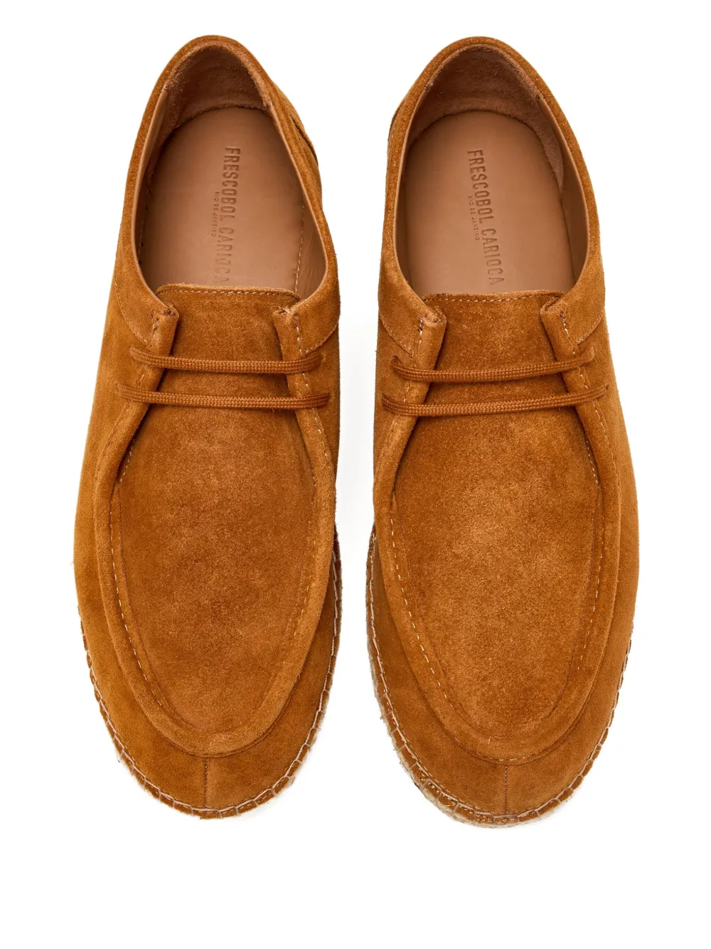 Frescobol Carioca suede leather espadrille loafers Brown