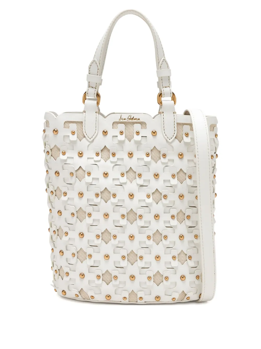 Sam Edelman cut-out studded tote bag | White | Image 1