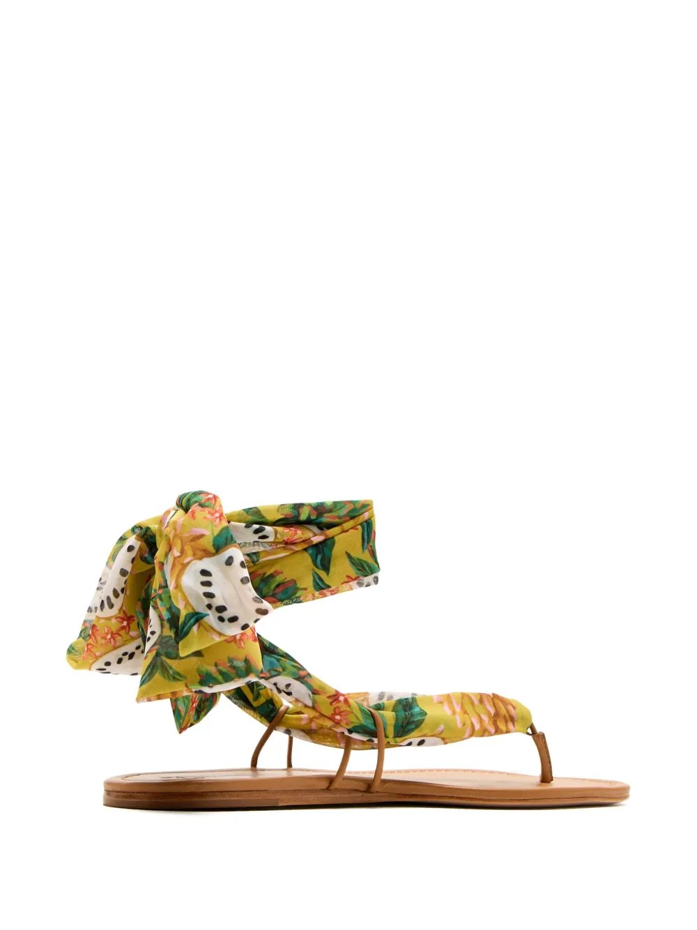 FARM Rio Biriba floral-print scarf-strap sandals Brown
