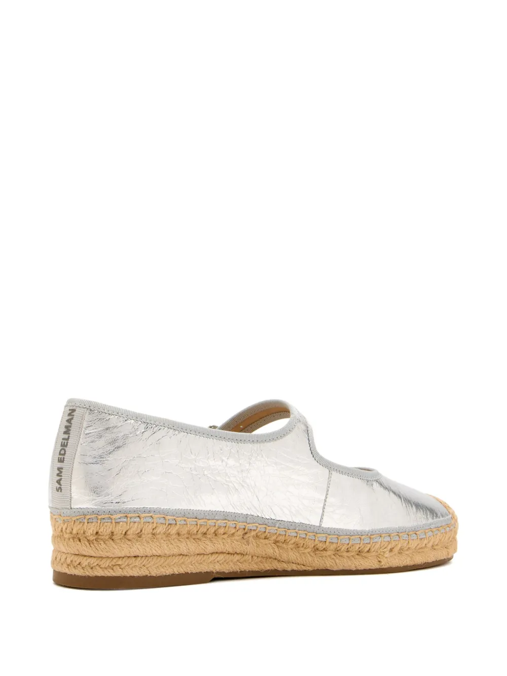 Sam Edelman 35mm Mackie metallic platform espadrilles Silver