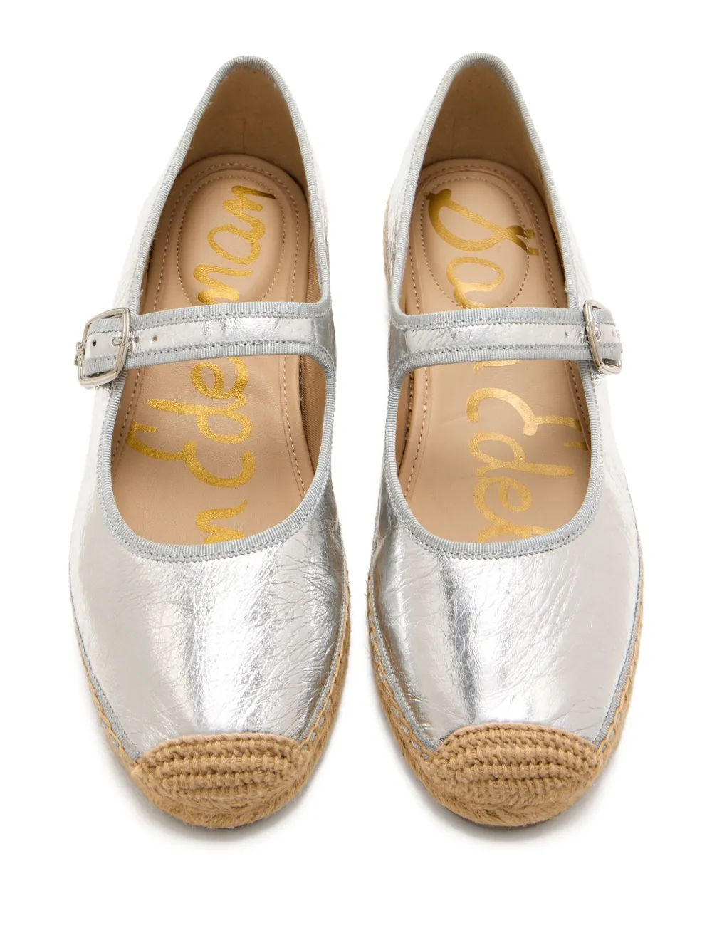 Sam Edelman 35mm Mackie metallic platform espadrilles Silver