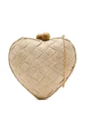 Poolside heart-shaped woven clutch - Neutrals