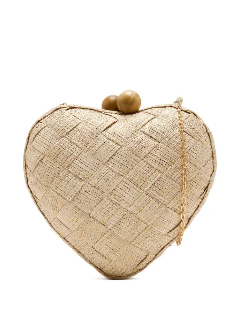 Poolside heart-shaped woven clutch
