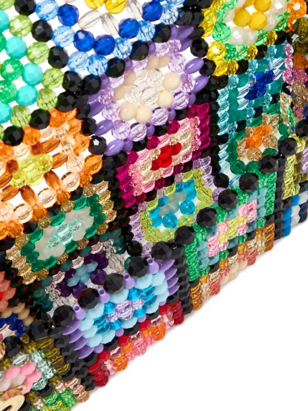 Bad At Math Beaded patchwork-effect Shoulder Bag Black FARFETCH BH