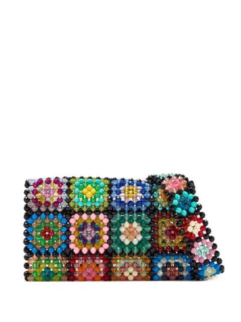Bad at math beaded patchwork-effect shoulder bag