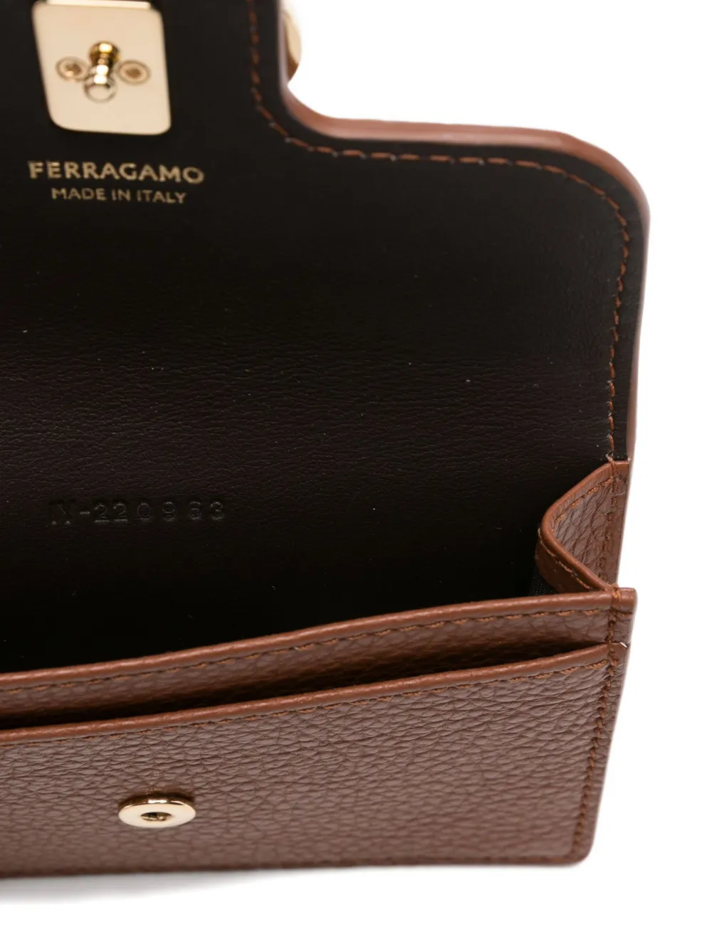Ferragamo Pasjeshouder met Gancini-embleem Bruin