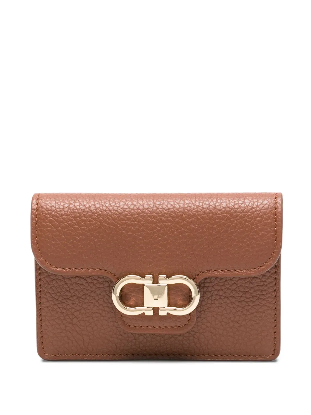 Ferragamo Pasjeshouder met Gancini-embleem Bruin